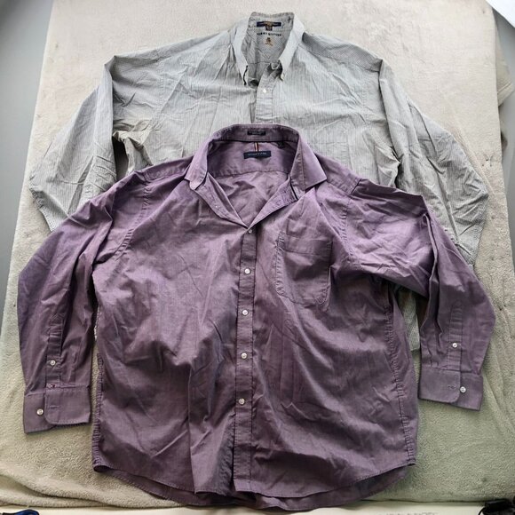 Tommy Hilfiger Mens Dress Shirt Size 2XL 18 Neck Lot Of Two Long Sleeve Bundle - Picture 14 of 16